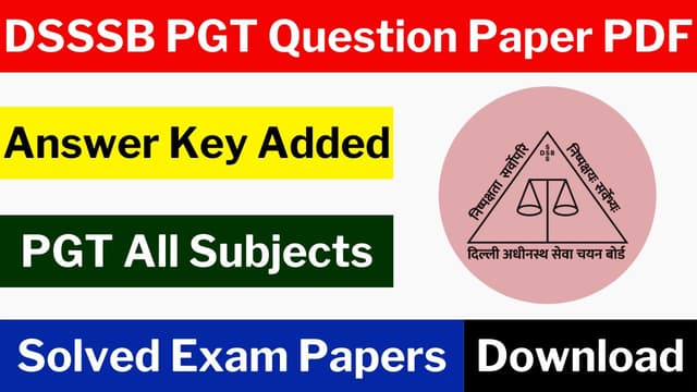 dsssb solved question papers for postgraduate teacher exam in all subjects