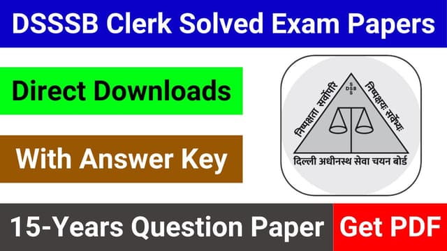 DSSSB Clerk Previous Year Question Papers in Hindi PDF Download
