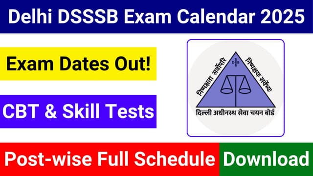 DSSSB Exam Dates 2025 Announced