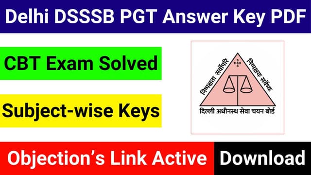 DSSSB PGT Answer Key PDF Download for All Subjects