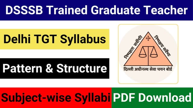DSSSB TGT Exam Syllabus PDF Download for All Subjects