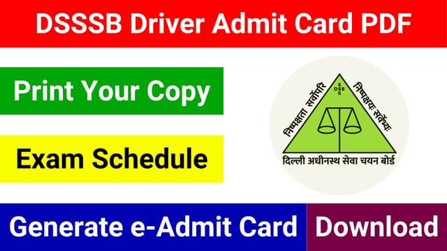 DSSSB Staff Car Driver Hall Ticket Download