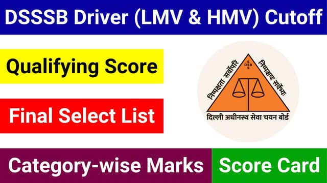 DSSSB Driver Cutoff Marks Download